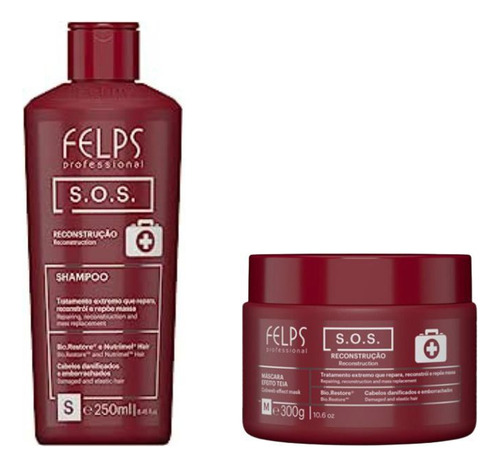 Kit Felps Sos Shampoo 250ml + Mascara 300g