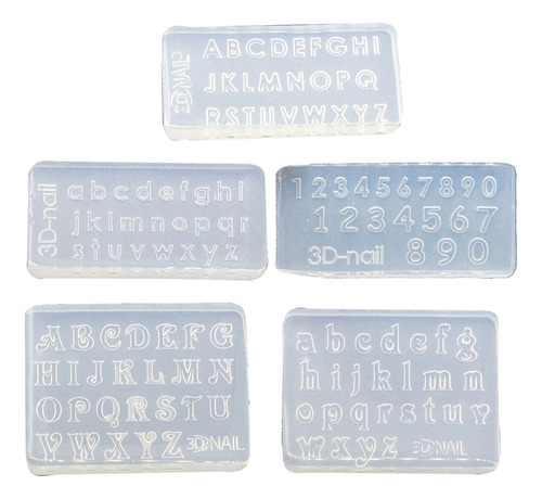 Moldes De Silicona Con Letras Y Números Para Tallar Uñas, Ad