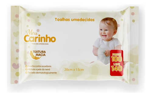 140 Toalhas Umidecidas Meu Carinho Lencinho Pacotão