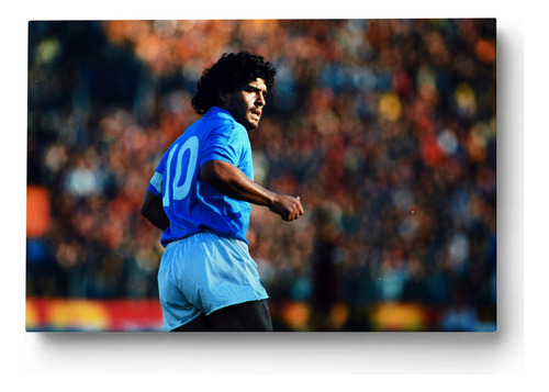 Cuadro Futbol Maradona - Messi 90x60cm Impreso Lienzo Canvas Diego Napoli