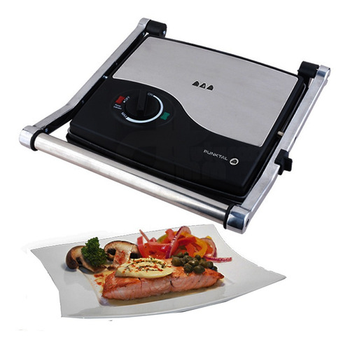 Grill Con Prensa Sandwichera Punktal Teflon Y Acero Dimm
