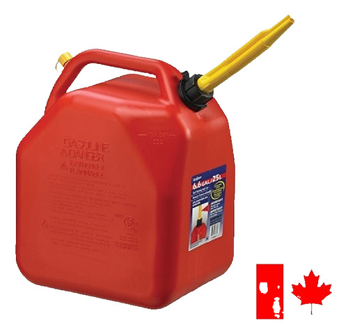 Bidon Combustible 25 Litros Rojo Venteo Pico Scepter Canada