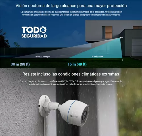 Cámara vigilancia wifi exterior visión largo alcance