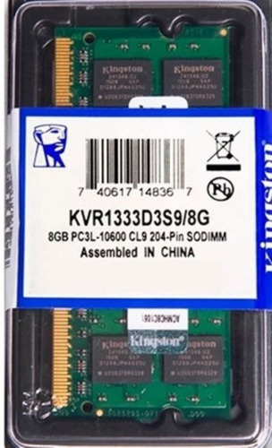 Memoria Ram Ddr3l 8gb 1333/10600 Laptop 1.35v