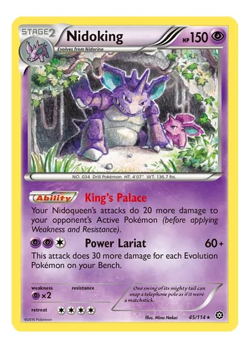 Cartas Pokemon Xy Nidoking 45/114 No Holo Darkside Tcg (Usado)