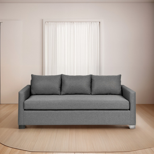 Sillon 3 Cuerpos Flow Lino Premium Patas Madera Sofa