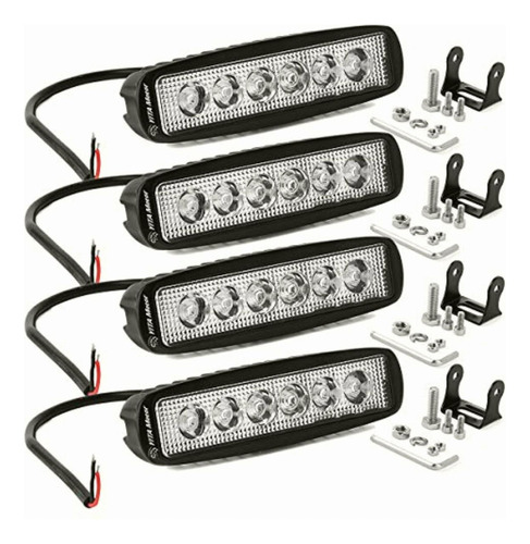 Yitamotor Led Light Bar 4pcs 18w 6 Inch Flood Led Work Light