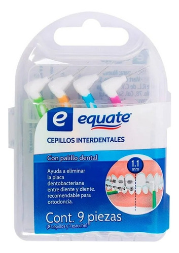 3 Pza Cepillos Interdentales Equate Con Palillo 8 Piezas + 1