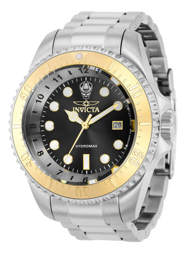 Relógio de pulso masculino Invicta 38016 com pulseira de aço e aço inoxidável dourada