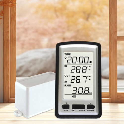 Medidor De Chuva Digital Sem Fio Com Medidor De Temperatura