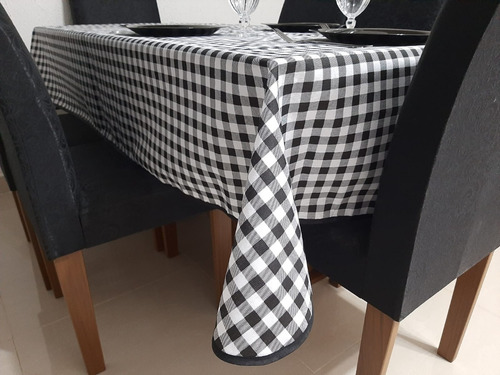 Toalha Para Mesa 12 Lugares Retangular 3,50m X 1,50m Xadrez