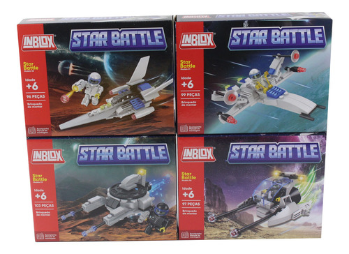 Imagem 2 de 7 de Kit Brinquedo De Montar Inblox Naves Star Battle - 395 Pçs