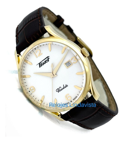 Reloj Tissot Visodate Heritage Dorado Piel Café