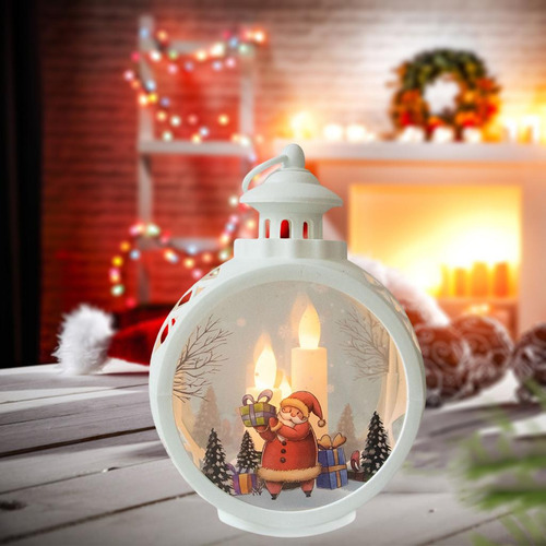 4 Linternas De Navidad, Vela De Navidad Santa Claus White S