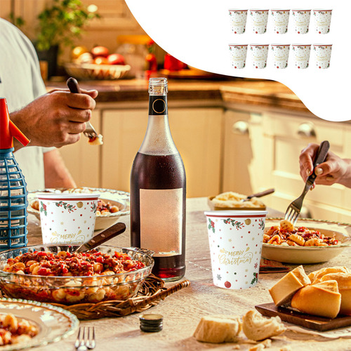 Vasos Navideños Descartables Para Fiesta Temática, 10 Pzs.