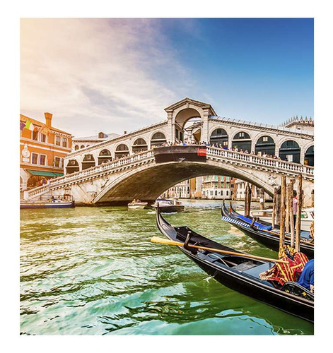 Vinilo 100x100cm Paisaje Italia Venecia Gondola Puente