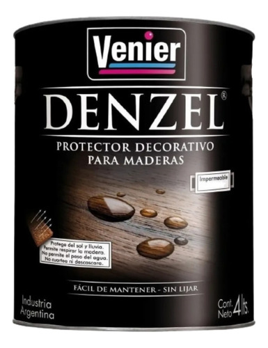 Denzel Lasur Venier Protector Maderas Brillante 4 Litros Color Roble Oscuro