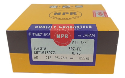 Juego Anillos Toyota Meru 3rz 030 - 075 Npr Original Japones