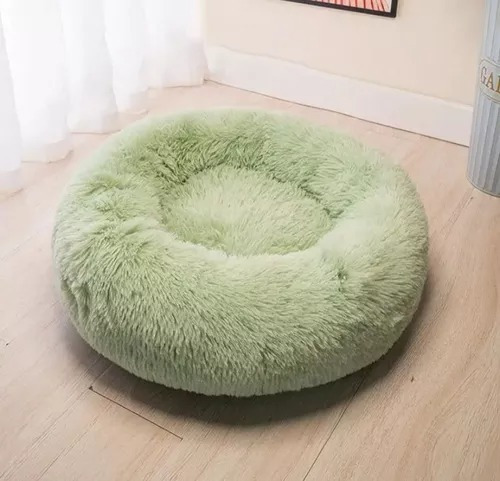 Cama Antiestrés De Felpa Peluda Mascotas Perros Gatos 70 Cm