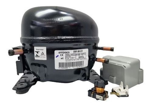 Imagen 1 de 5 de Compresor Embraco 1/4+ Emr80hlr 115v/60hz L/mbp R134a 779btu