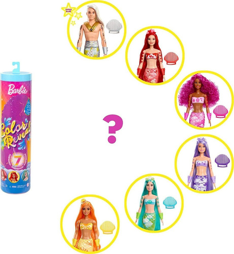 Muñeca Barbie® Color Reveal Rainbow; Sirena Mattel Original 