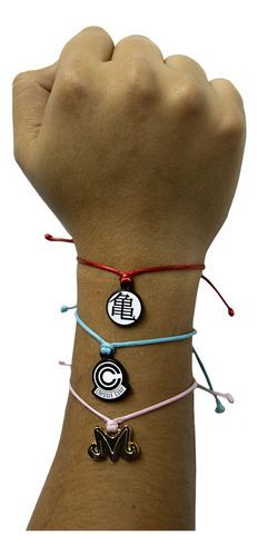 Pulseras De Amistad Capsula Corp Dragon Ball Z Set 3 Pzs