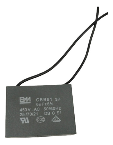 Condensador (capacitor) 6 Uf - 450 Vac - 50/60 Hz - Inti