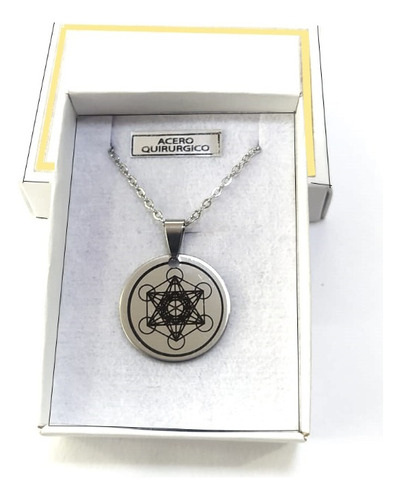 Medalla Metatron En Acero + Cadena De Acero + Estuche Regalo