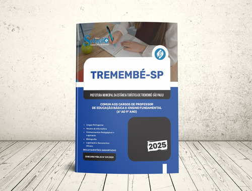 Apostila Concurso Comum Aos Cargos De Professor De Educação Básica Ii - Ensino Fundamental 6 Ao 9 Ano - Tremembé Sp 2025 - Editora Solução