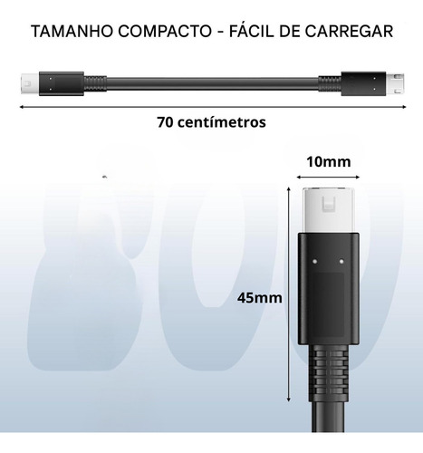 Cabo Firewire 800 9 Pinos - 9 Pinos 70cm Blindado Ieee 1394b