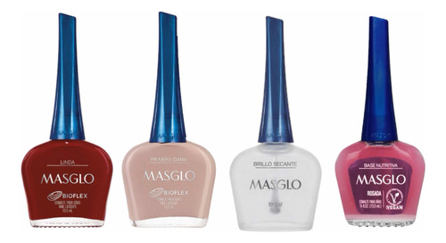 Pack Masglo 2 Esmaltes -base- Brillo Secante