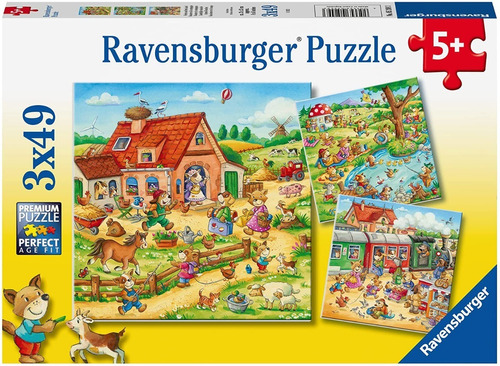 5249 Vacaciones Campo Rompecabezas Ravensburger 3 X 49 Pzas