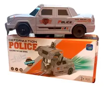 Comprar Auto Robot Transformable Policia A Pilas Con Luz Y Sonido Color Gris