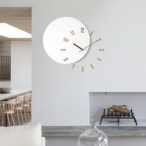 Reloj De Pared Digital Silencioso Barrido Madera Blanca