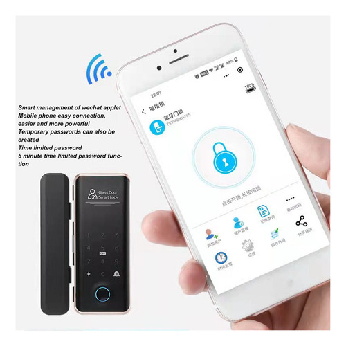 Cerradura Electrónica Inteligente De Puerta De Vidrio Con Hu