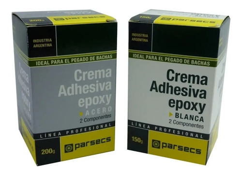 Imagen 1 de 3 de Crema Adhesiva Epoxy Parsecs Blanca Y Acero