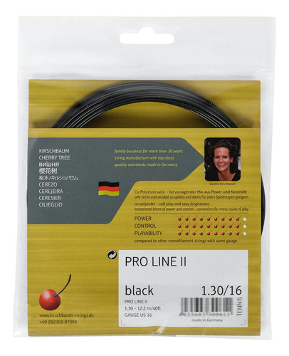 Corda Kirschbaum Pro Line 2 16l 1.30mm Set Individual Preta