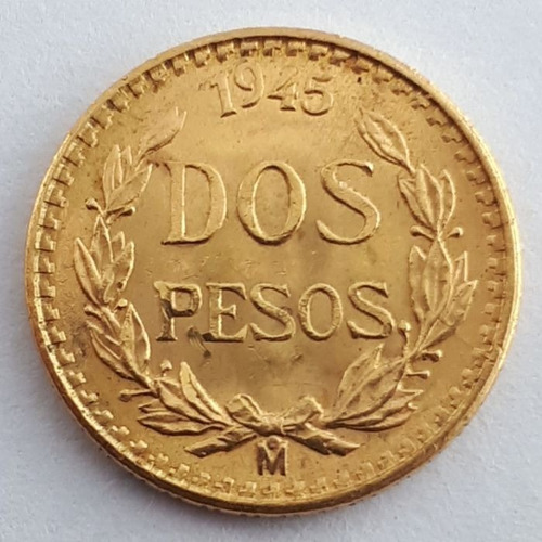 Oro Puro 22k. Centenario De Mexico 2 Pesos Gran Inversion 