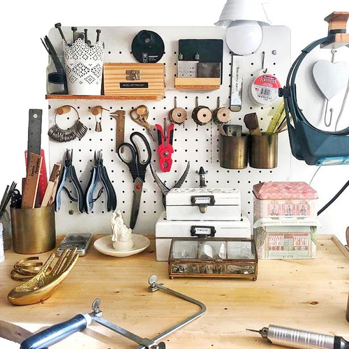 Imagen 4 de 10 de Organizador De Pared Base Madera Börd Con Accesorios 50x58,5