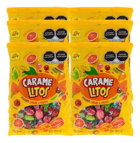 Caramelos Relleno Frutas 100pz De La Rosa