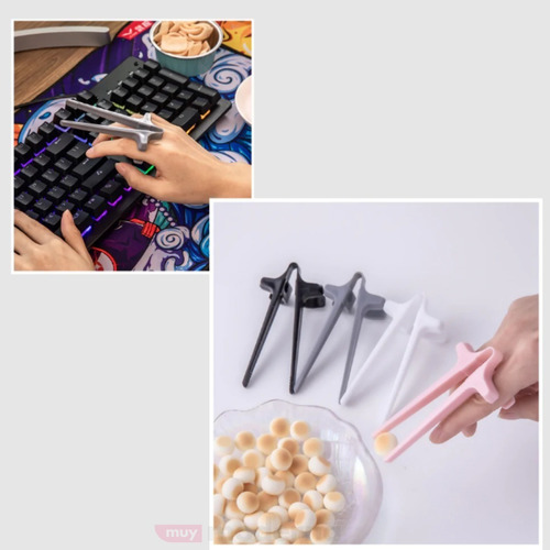 X2 Palillos Ergonómicos De Dedos Para Comer Sin Ensuciar M®