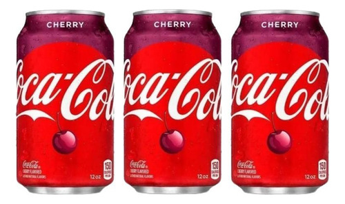 Refrigerante Coca Cola Cherry Cereja Caixa 3 Latas 355ml