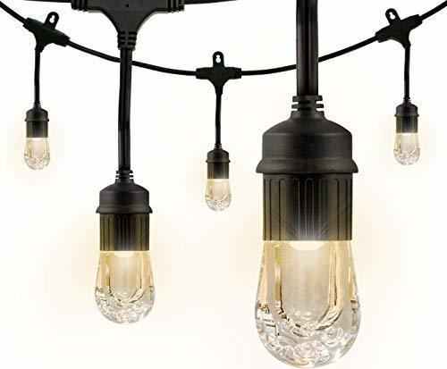 Enbrighten Led Cadena Luces Cafe Classic, Negro, 24 Pies De 