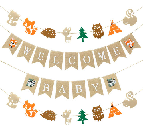 Woodlands - Decoracin Para Baby Shower, Pancartas Para Baby