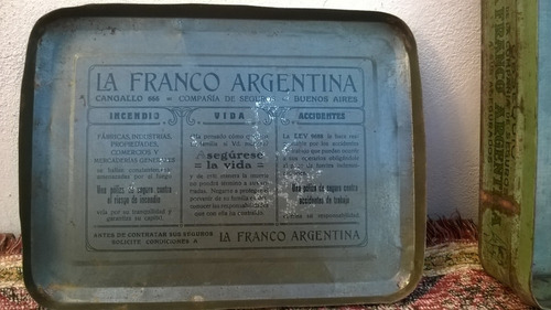 Antigua Lata Litografiada Botiquin Seguro L Franco Argentina (Usado)
