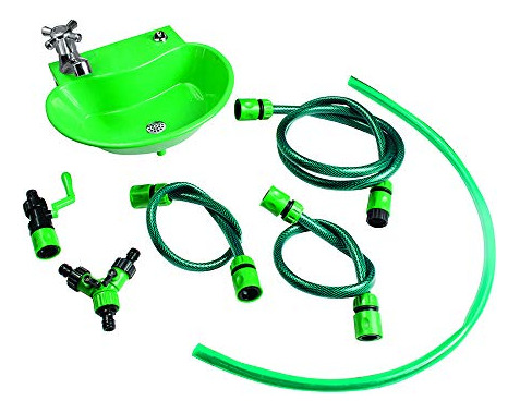 Fuente De Agua Con Grifo Para Exteriores 2 En 1