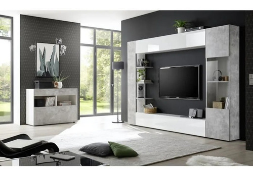 Imagen 3 de 5 de Mueble Rack Panel Tv Organizador Conjunto Siena