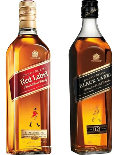 Pack X2 Whisky Johnnie Walker Red Label + Black Label Scotch