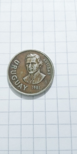 N$ 10.- Peso Uruguayo, Moneda Nuevo Peso, Año 1981, Usada.