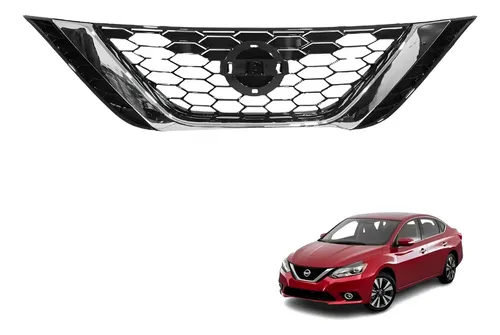 Front Honeycomb Grille With Chrome Trim For 2016-2018 Nissan Sentra – 62310-3YU0A Replacement